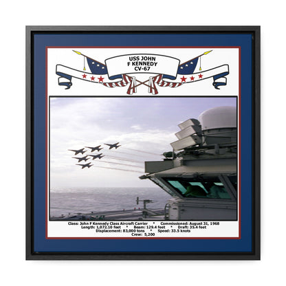 USS John F Kennedy CV-67 Navy Floating Frame Photo Front View