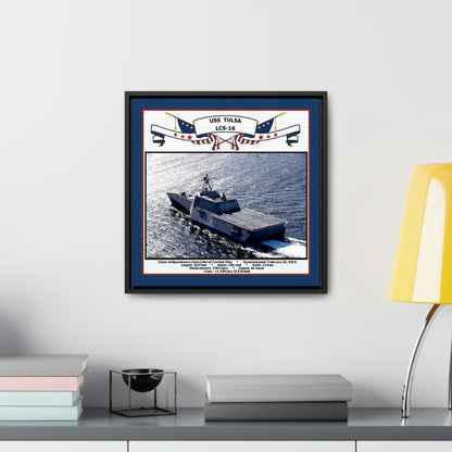 USS Tulsa LCS-16 Navy Floating Frame Photo Desk View