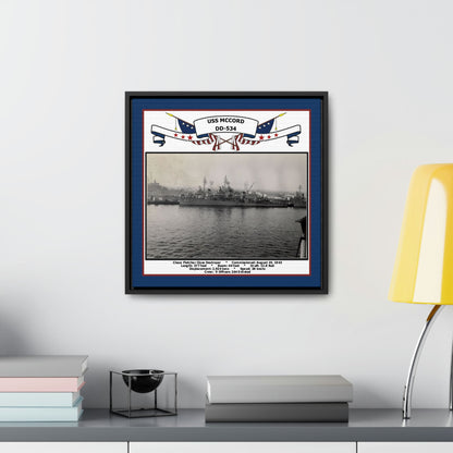 USS Mccord DD-534 Navy Floating Frame Photo Desk View
