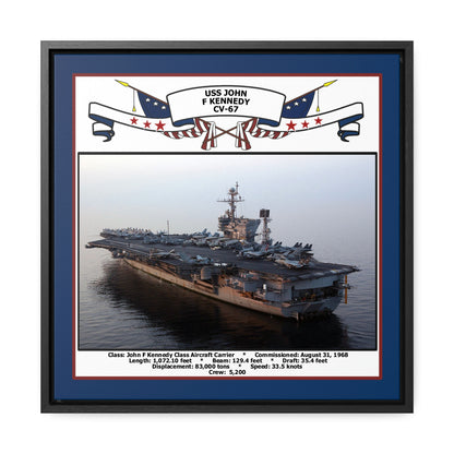 USS John F Kennedy CV-67 Navy Floating Frame Photo Front View