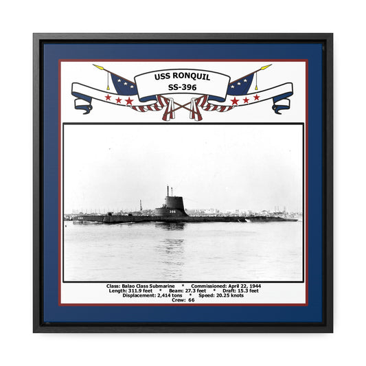 USS Ronquil SS-396 Navy Floating Frame Photo Front View
