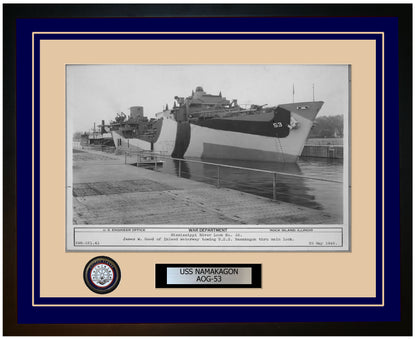 USS NAMAKAGON AOG-53 Framed Navy Ship Photo Blue