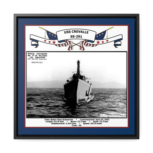 USS Crevalle SS-291 Navy Floating Frame Photo Front View