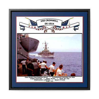 USS Cromwell DE-1014 Navy Floating Frame Photo Front View