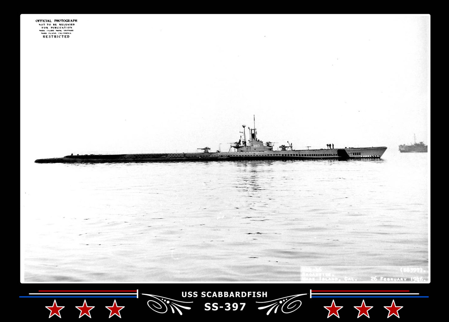USS Scabbardfish SS-397 Canvas Photo Print