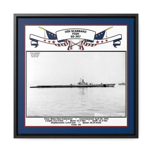 USS Scabbardfish SS-397 Navy Floating Frame Photo Front View
