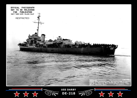 USS Darby DE-218 Canvas Photo Print