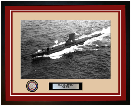 USS Segundo SS-398 Framed Navy Ship Photo Burgundy