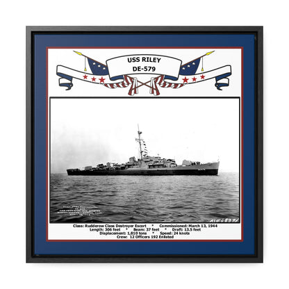 USS Riley DE-579 Navy Floating Frame Photo Front View