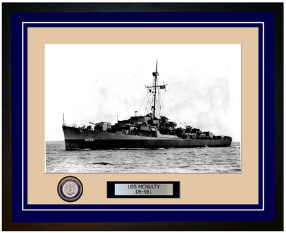 USS Mcnulty DE-581 Framed Navy Ship Photo Blue