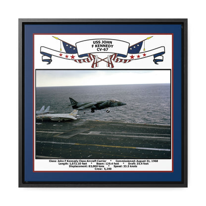 USS John F Kennedy CV-67 Navy Floating Frame Photo Front View