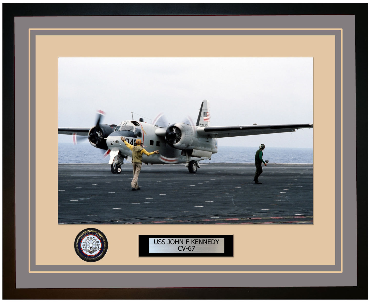 USS JOHN F KENNEDY CV-67 Framed Navy Ship Photo Grey