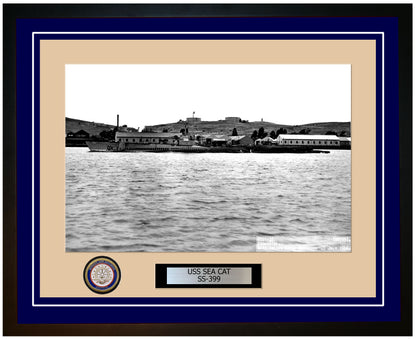 USS Sea Cat SS-399 Framed Navy Ship Photo Blue