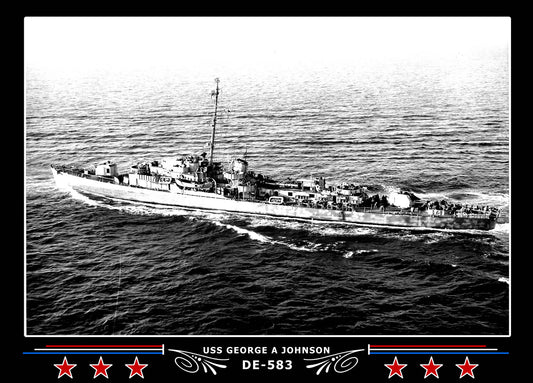 USS George A Johnson DE-583 Canvas Photo Print
