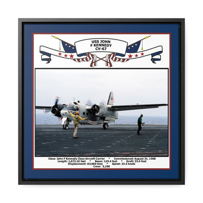 USS John F Kennedy CV-67 Navy Floating Frame Photo Front View
