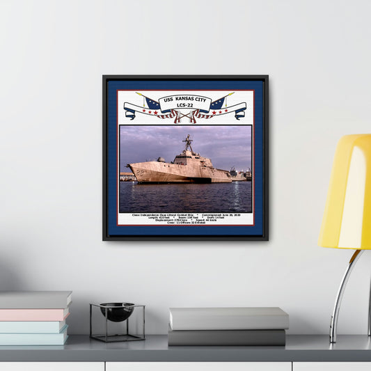 USS Kansas City LCS-22 Navy Floating Frame Photo Desk View