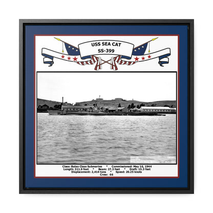 USS Sea Cat SS-399 Navy Floating Frame Photo Front View