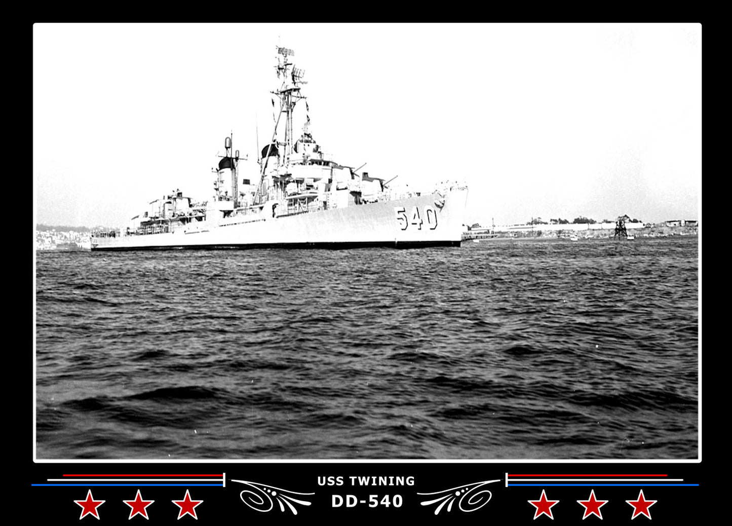 USS Twining DD-540 Canvas Photo Print