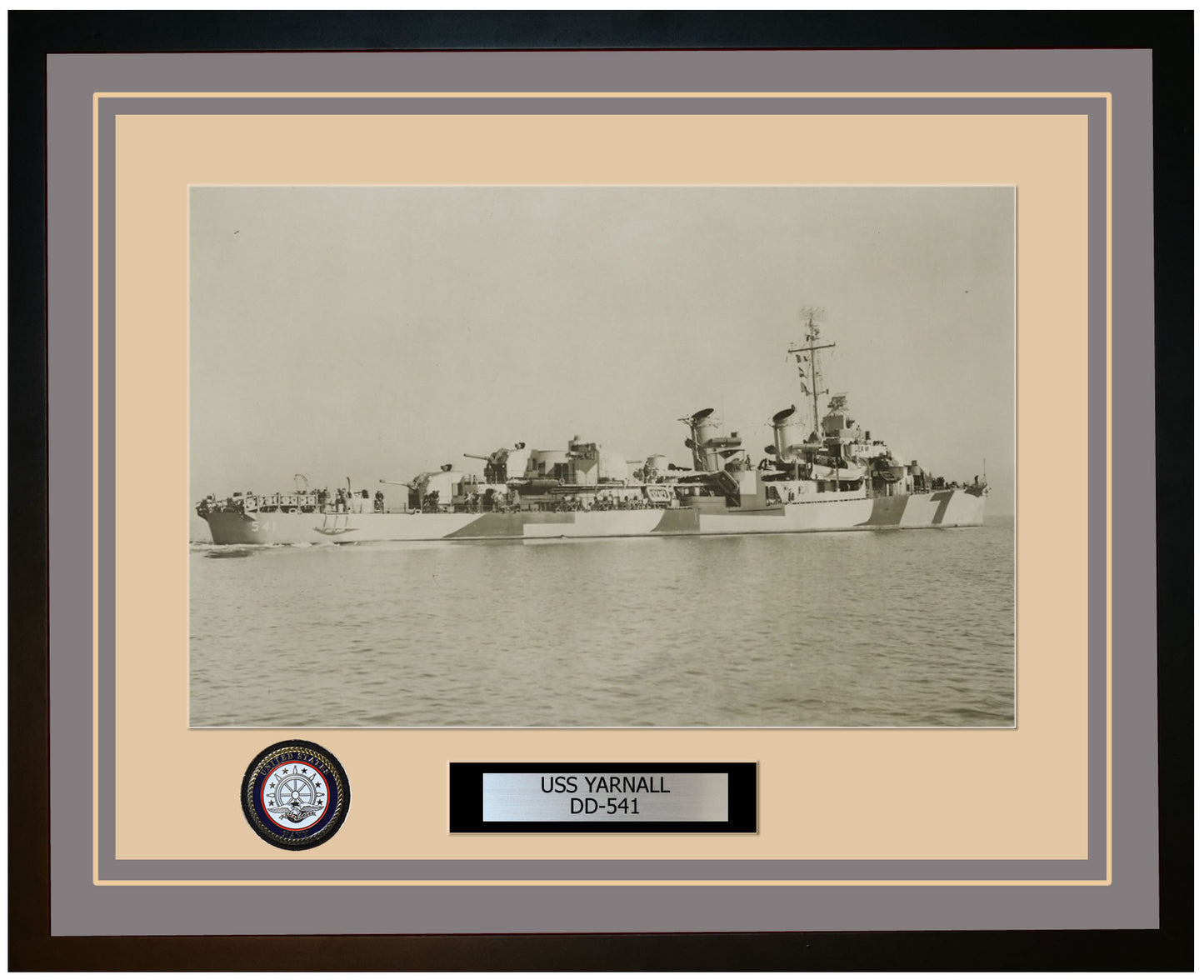 USS YARNALL DD-541 Framed Navy Ship Photo Grey