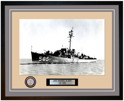 USS Daniel A Joy DE-585 Framed Navy Ship Photo Grey