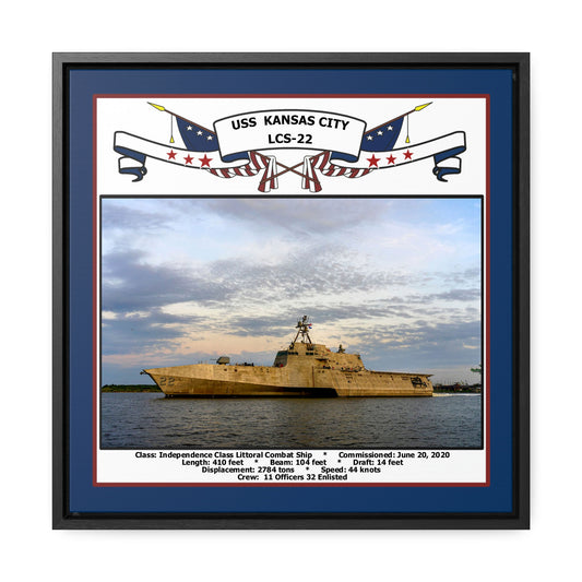 USS Kansas City LCS-22 Navy Floating Frame Photo Front View