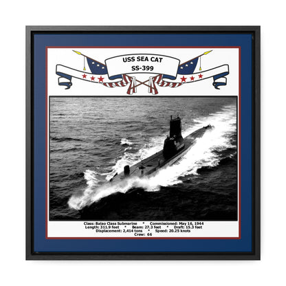 USS Sea Cat SS-399 Navy Floating Frame Photo Front View