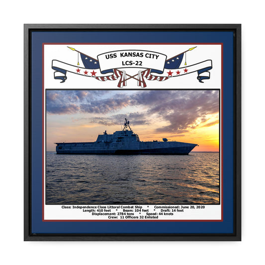 USS Kansas City LCS-22 Navy Floating Frame Photo Front View