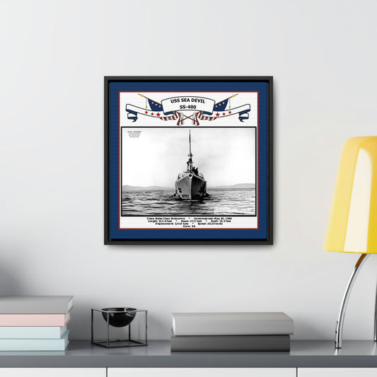 USS Sea Devil SS-400 Navy Floating Frame Photo Desk View
