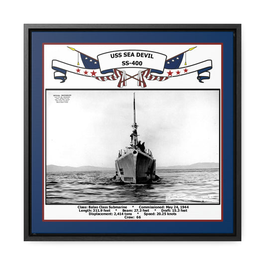 USS Sea Devil SS-400 Navy Floating Frame Photo Front View