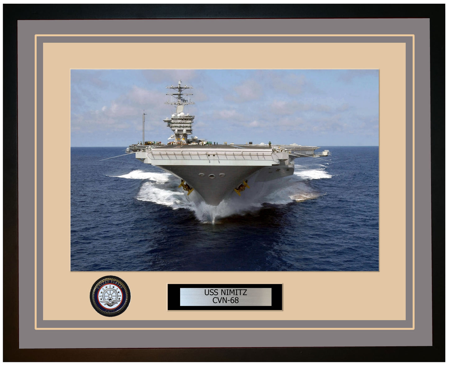 USS NIMITZ CVN-68 Framed Navy Ship Photo Grey