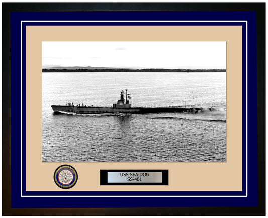 USS Sea Dog SS-401 Framed Navy Ship Photo Blue
