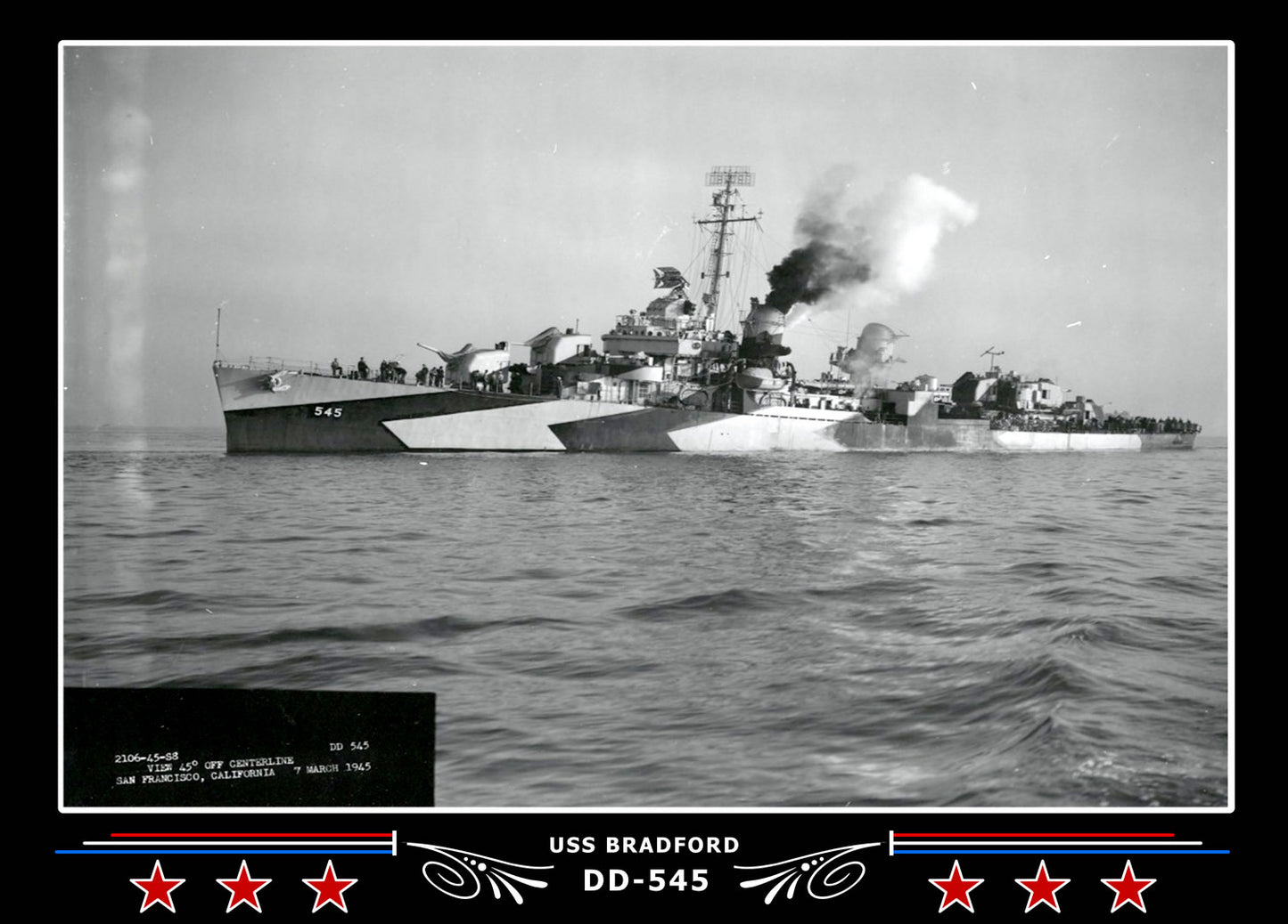 USS Bradford DD-545 Canvas Photo Print