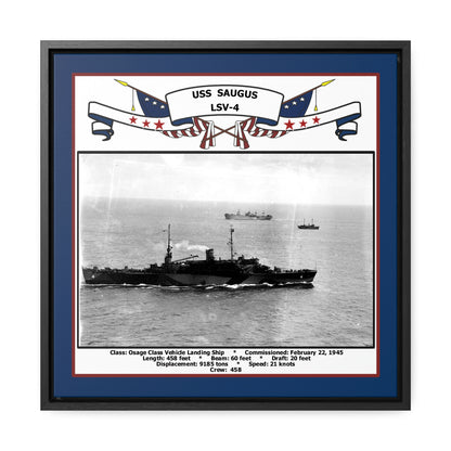 USS Saugus LSV-4 Navy Floating Frame Photo Front View