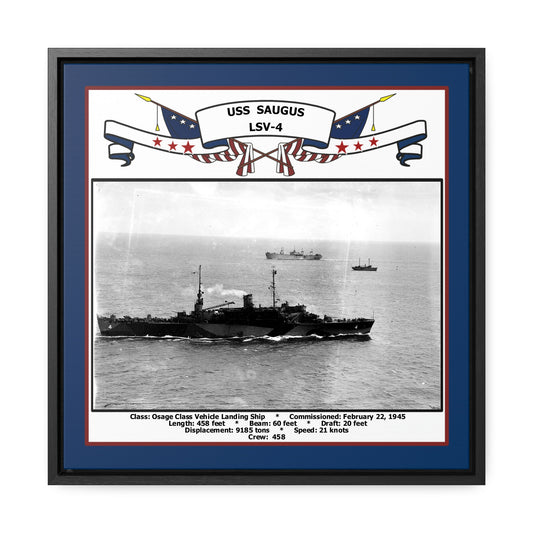 USS Saugus LSV-4 Navy Floating Frame Photo Front View
