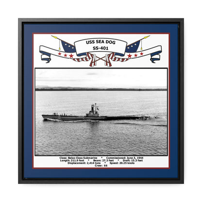 USS Sea Dog SS-401 Navy Floating Frame Photo Front View