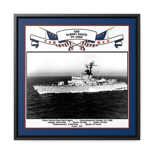 USS Albert David FF-1050 Navy Floating Frame Photo Front View