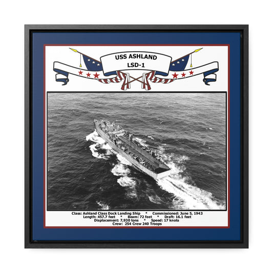 USS Ashland LSD-1 Navy Floating Frame Photo Front View