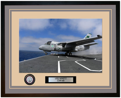 USS NIMITZ CVN-68 Framed Navy Ship Photo Grey