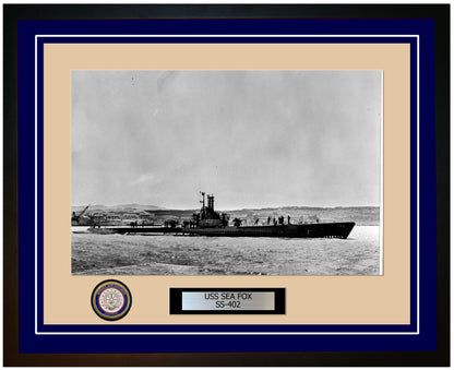 USS Sea Fox SS-402 Framed Navy Ship Photo Blue