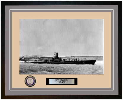 USS Sea Fox SS-402 Framed Navy Ship Photo Grey