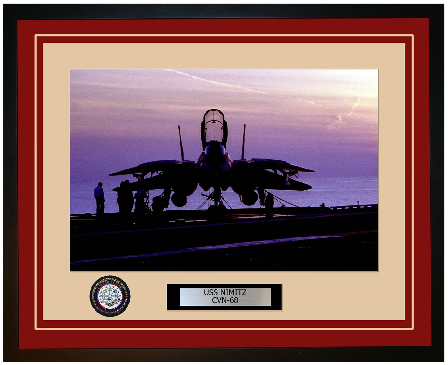 USS NIMITZ CVN-68 Framed Navy Ship Photo Burgundy