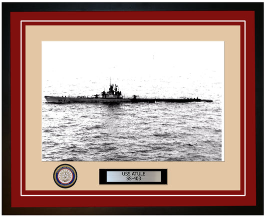 USS Atule SS-403 Framed Navy Ship Photo Burgundy