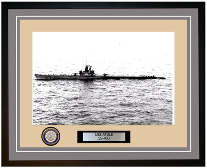 USS Atule SS-403 Framed Navy Ship Photo Grey