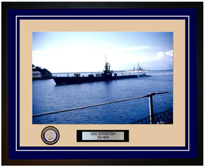 USS Spikefish SS-404 Framed Navy Ship Photo Blue