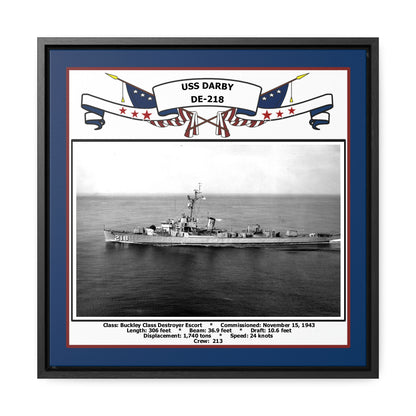 USS Darby DE-218 Navy Floating Frame Photo Front View