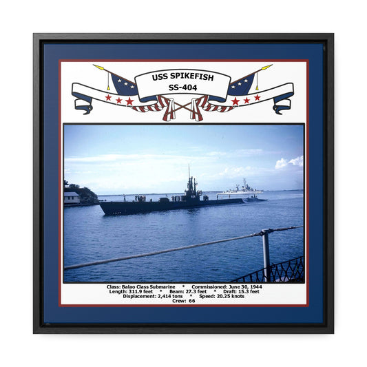 USS Spikefish SS-404 Navy Floating Frame Photo Front View