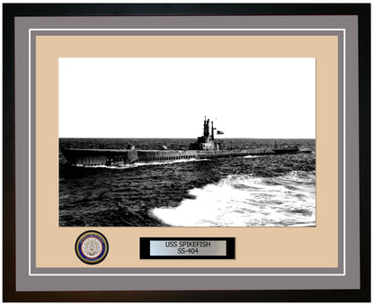 USS Spikefish SS-404 Framed Navy Ship Photo Grey