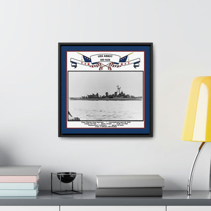 USS Abbot DD-629 Navy Floating Frame Photo Desk View