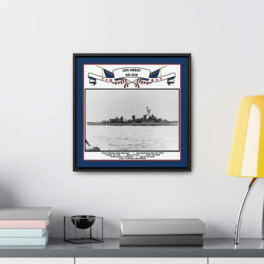 USS Abbot DD-629 Navy Floating Frame Photo Desk View