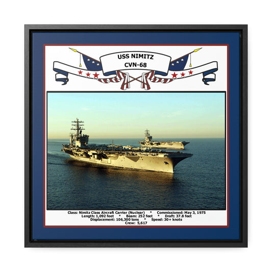 USS Nimitz CVN-68 Navy Floating Frame Photo Front View